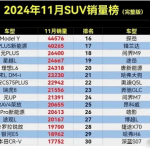 2024年11月SUV销量榜