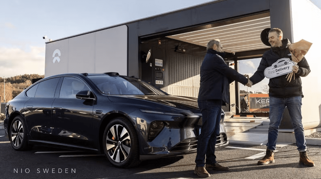 蔚来汽车在瑞典的首个换电站投入运营