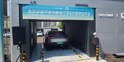 宁德时代巧克力换电站开业运营实景